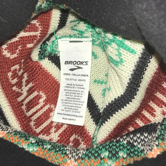 BROOKS Running Beanie Winter Hat with Pom Pom.  Snowman Faces. Knit.  Christmas - Picture 7 of 7